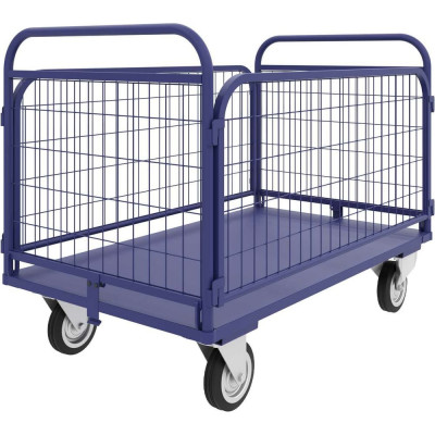 Платформенная тележка с сетчатыми бортами и складными ручками RUSKLAD ТСРС 1, 500х800 мм, d125 мм ТСРС 1 125