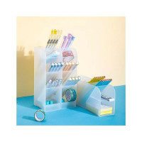 Подставка для пишущих принадлежностей DELI 5 отделений 205x59x93мм белый/прозрачный полипропилен, 12 шт 1485117