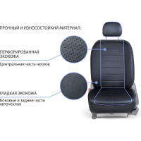 Авточехлы Rival Kia Seltos, 40/60, без заднего подлокотника, 2020-, экокожа, строчка SC.2810.1