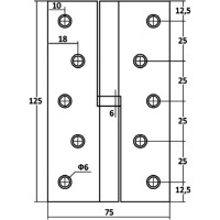 Петля съёмная VETTORE 125×75×2.5mm-1BB AB-L левая Бронза, 2шт 20630