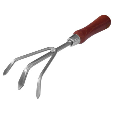 Ручной культиватор из нержавеющей стали с деревянной рукояткой 290 мм Кратон 5 10 05 004