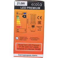Светодиодная лампа Ecola Corn LED Premium 21,0W 220V E27 4000K кукуруза со стеклом 150x80 Z7NV21ELC