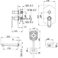 Смеситель для ванны и душа Lemark Prizma встраиваемый LM3922C