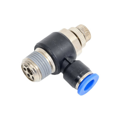 Фитинг-дроссель (пневмодроссель) угловой с наружной резьбой M3/8" SHPI SC 08-03