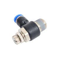 Фитинг-дроссель (пневмодроссель) угловой с наружной резьбой M3/8" SHPI SC 08-03