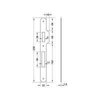 Врезной замок Hafele PC никель, 55/20 мм 911.02.390