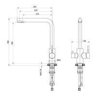 Смеситель для кухни OLIVE'S ЧЕРНЫЙ с возм. подключения фильтра BALEAR, 13450BLB