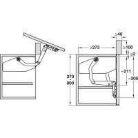Механизм Hafele Free swing 670-800/5,3-11,8 без заглушек 372.34.621