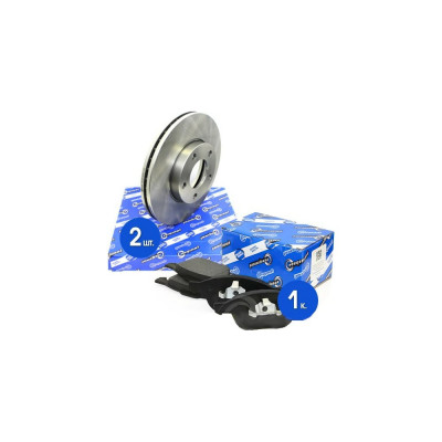 Диски тормозные с колодками передние комплект для а/м Mazda 3/5 1.4/1.6/TD/2.0CD 03> Riginal RGDF4384KIT