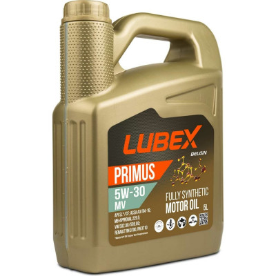 Синтетическое моторное масло Lubex PRIMUS MV 5W-30 CF/SL A3/B4 5 л L034-1324-0405