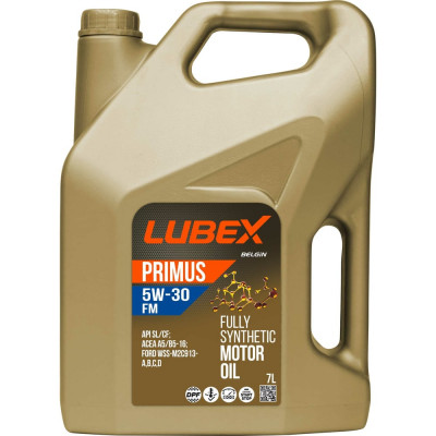 Синтетическое моторное масло Lubex PRIMUS FM 5W-30 CF/SL A5/B5 7 л L034-1315-0307