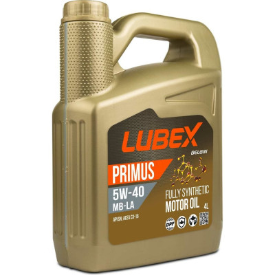 Синтетическое моторное масло Lubex PRIMUS MB-LA 5W-40 SN C3 4 л L034-1317-0404