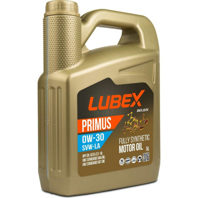 Синтетическое моторное масло Lubex PRIMUS SVW-LA 0W-30 SN C3 5 л L034-1333-0405