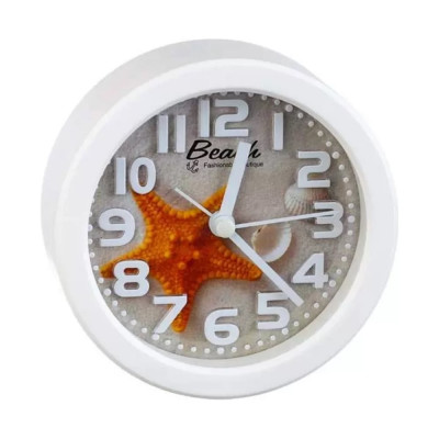 Часы-будильник PERFEO Quartz " PF-TC-013", круглые, 10,5 см, звезда 30015230