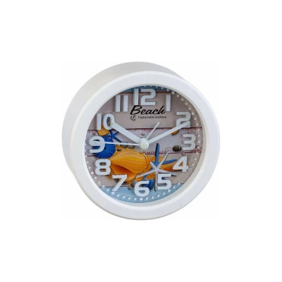 Часы-будильник PERFEO Quartz " PF-TC-013", круглые, 10,5 см, ракушка 30015229