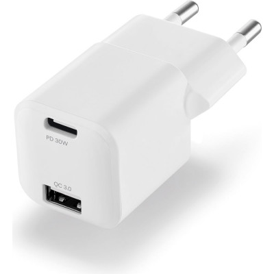 Сетевое зарядное устройство uBear Pulse Dual, GaN, 30 Вт WC13WHPD30QC18-AC