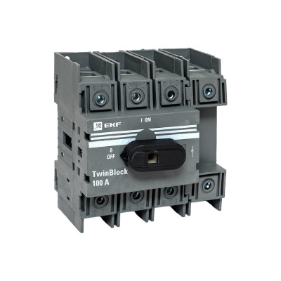 Рубильник EKF 100A 4P c рукояткой управления для прямой установки TwinBlock tb-100-4p-f
