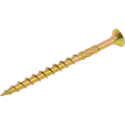 Конструкционный саморез КРЕП-КОМП потайной Torx, желтый цинк, 6.0x80 мм, 100 шт. скт680