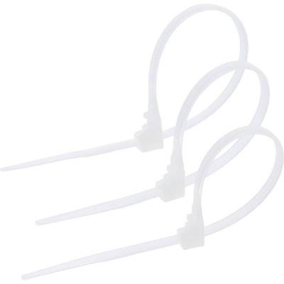 Нейлоновый хомут ТУНДРА krep, многоразовый, 3.6x150 мм, белый, 50 шт. 1550223