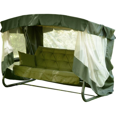 Садовые качели OLSA 4-х местные Саванна ткань папермун каркас черный муар, зеленый рисунок без рисунка 2 упаковки с1451