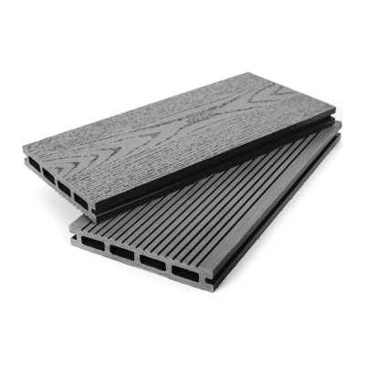 Террасная доска Grand Line 140 мм вельвет и тиснение графит 3м 418083