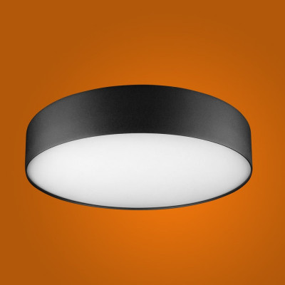 Потолочный светодиодный светильник iSVET 36Вт, круглый накладной, алюминиевый корпус, черный, нейтральный белый свет 4000К NST-102-3-5