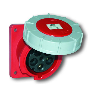Встраиваемая наклонная розетка PCE 63а/400v/3p+n+e/ip67, фланец 100x112 435-6