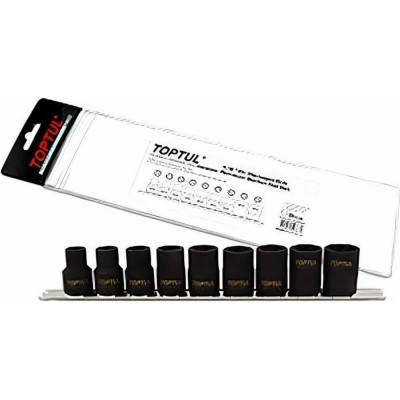Набор головок для сорванных граней 1/2"DR, 9 предметов, на подвесе TOPTUL GAAG0903