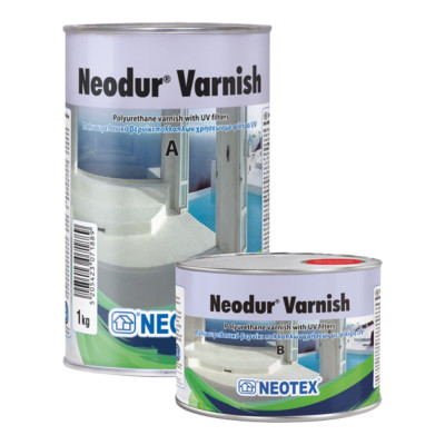 Полиуретановый УФ стойкий прозрачный глянцевый лак NEOTEX Neodur Varnish A+В 5 кг 11783600