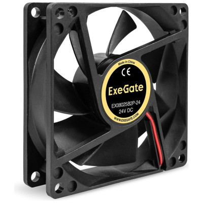 Вентилятор ExeGate 24B DC EX08025B2P-24 80x80x25 мм, 2-Ball двойной шарикоподшипник, 2pin, 2850RPM, 28.5dBA 295207