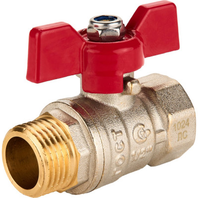 Шаровый кран SANEXT ГОСТ, PN40, Ду 15, ВР-НР 1/2" бабочка 8761