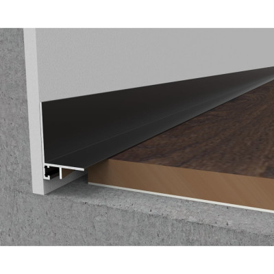 Микроплинтус ДИАЛ ПР-2334 напольный с заходом на стену 3 000 - 6063 Т6 черный матовый 4687204783487