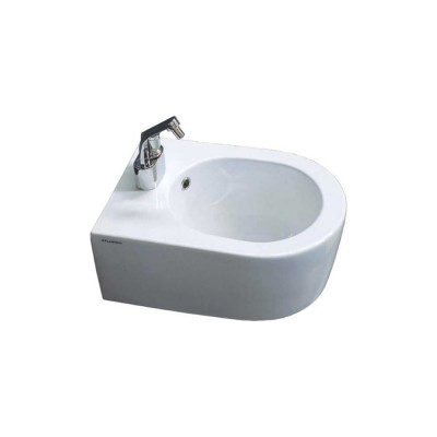 Биде Flaminia Mini Link 485x360хh200 мм, подвесное, укороченное, 1 отверстие для смесителя, перелив, крепление в комплекте, керамика, цвет белый 5065