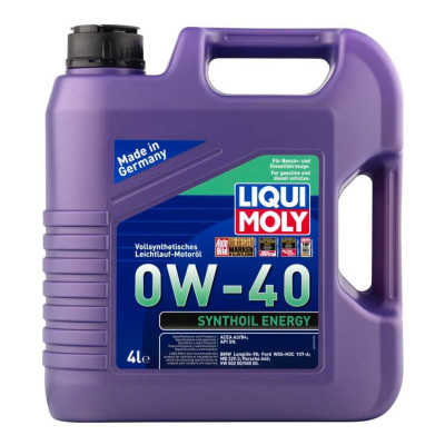 Синтетическое моторное масло LIQUI MOLY Synthoil Energy 0W-40 SN A3/B4 (4л) 2451