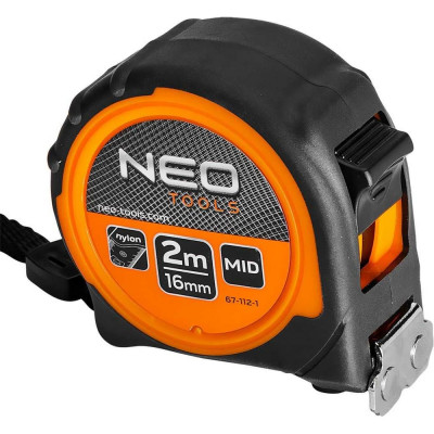 Рулонная стальная рулетка NEO TOOLS 2 м, 16 мм, магнит 67-112-1