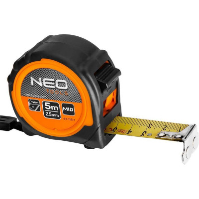 Рулонная стальная лента NEO TOOLS 5 м, 25 мм, магнит 67-115-1