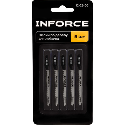 Пилки по дереву для лобзика 5 шт. Inforce 12-23-05