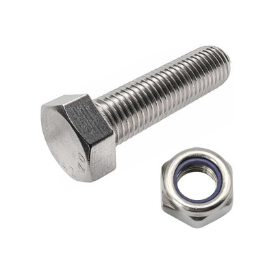 Болт нержавеющий 23 БОЛТА М4x40 мм DIN 933 со стоп гайкой, 10 шт. 11468