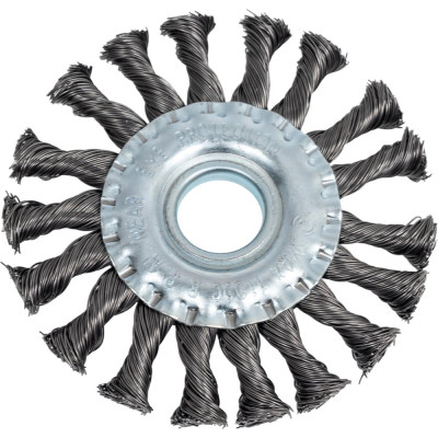Щетка крацовка для УШМ, дисковая, жгутированная, 115 мм GREPP 211-115
