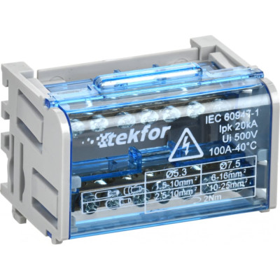 Шины на DIN-рейку (кросс-модуль) IEK TEKFOR ШНК 2x7 L+PEN TF-DN10-2-07-100