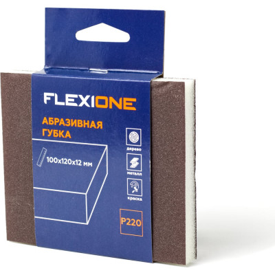 Губка абразивная двухсторонняя 120x100x12 мм, Р220 Flexione 90000314
