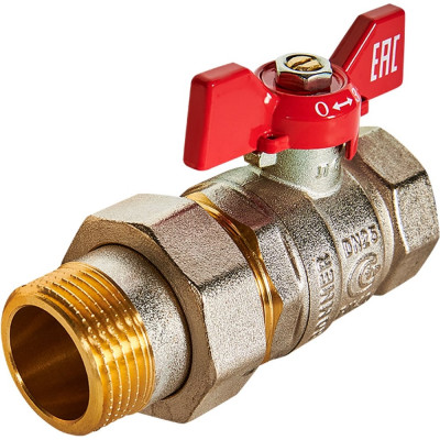 Кран шаровой с американкой ROMMER, ВР/НР, ручка бабочка, 1 дюйм RBV-0005-2510225 RG00938RJNB615