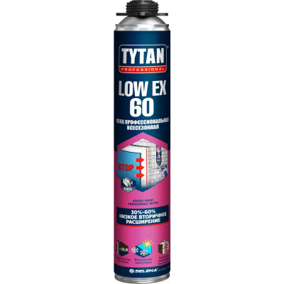 Пена монтажная TYTAN PROFESSIONAL low ex 60 профи, 750 мл, всесезонная 274652