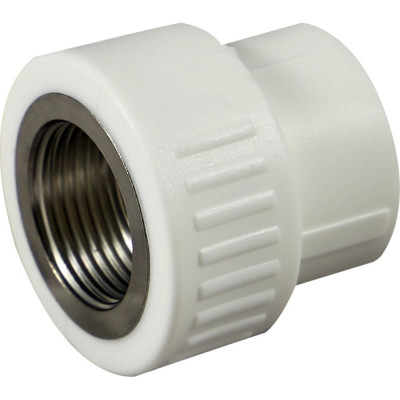 Муфта полипропиленовая 32×1/2" прямая комбинированная с внутренней резьбой, белая (PPR фитинг для труб, сварное соединение) Millennium 3M22-nfo-320b00
