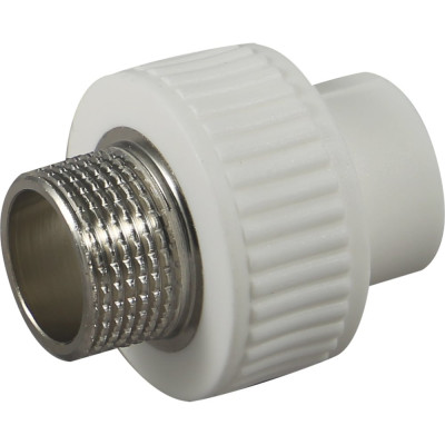 Муфта комбинированная полипропиленовая 50×1 1/4" прямая с наружной резьбой, белая (PPR фитинг с латунной вставкой для труб, сварное соединение) Millennium 3M22-nmo-502000