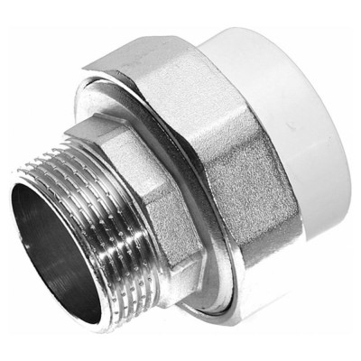 Муфта разъемная Millennium 50 мм × 2" ППР комбинированная для труб, с наружной резьбой, белая 3M72-tum-502000