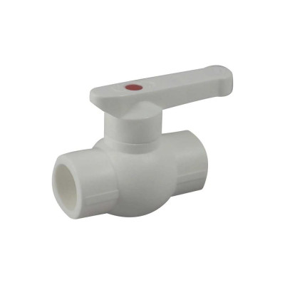 Кран шаровый Millennium пластиковый 32 мм, под приварку, PN20, белый, флажок, для воды 3M42-vlb-320003