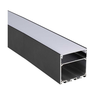 Профиль Jazzway PAL 5050-BLACK черный (комплект) накладной 2м анодированный с подвесом 5058897