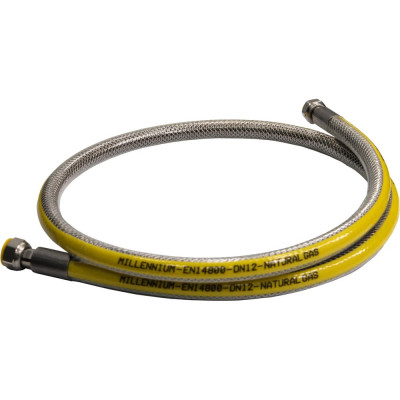 Шланг газовый сильфонный Eurogas Millennium 3 м 1/2" гайка/гайка в металлической оплётке — PGEF12300