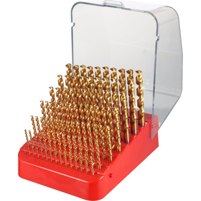 Набор сверл по металлу 1-10мм, DIN338, HSSE-Co5 TiN 130 PRO, 91шт H-Tools 215223TPRO